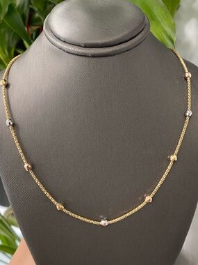 14K Gold Popcorn Beads Necklace